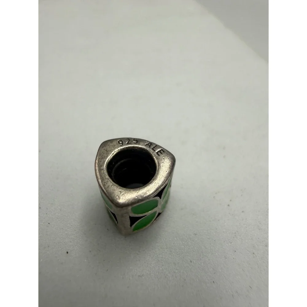 Pandora Sterling Silver Green Enamel Four Leaf Clover Lucky Charm 925 ALE